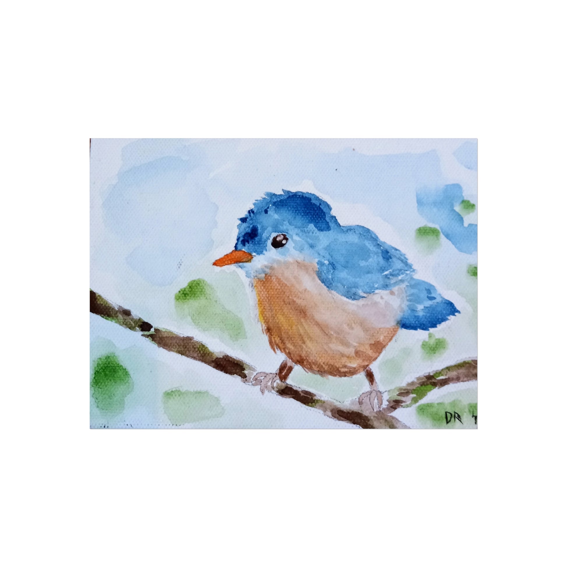 Perched on a birch poster