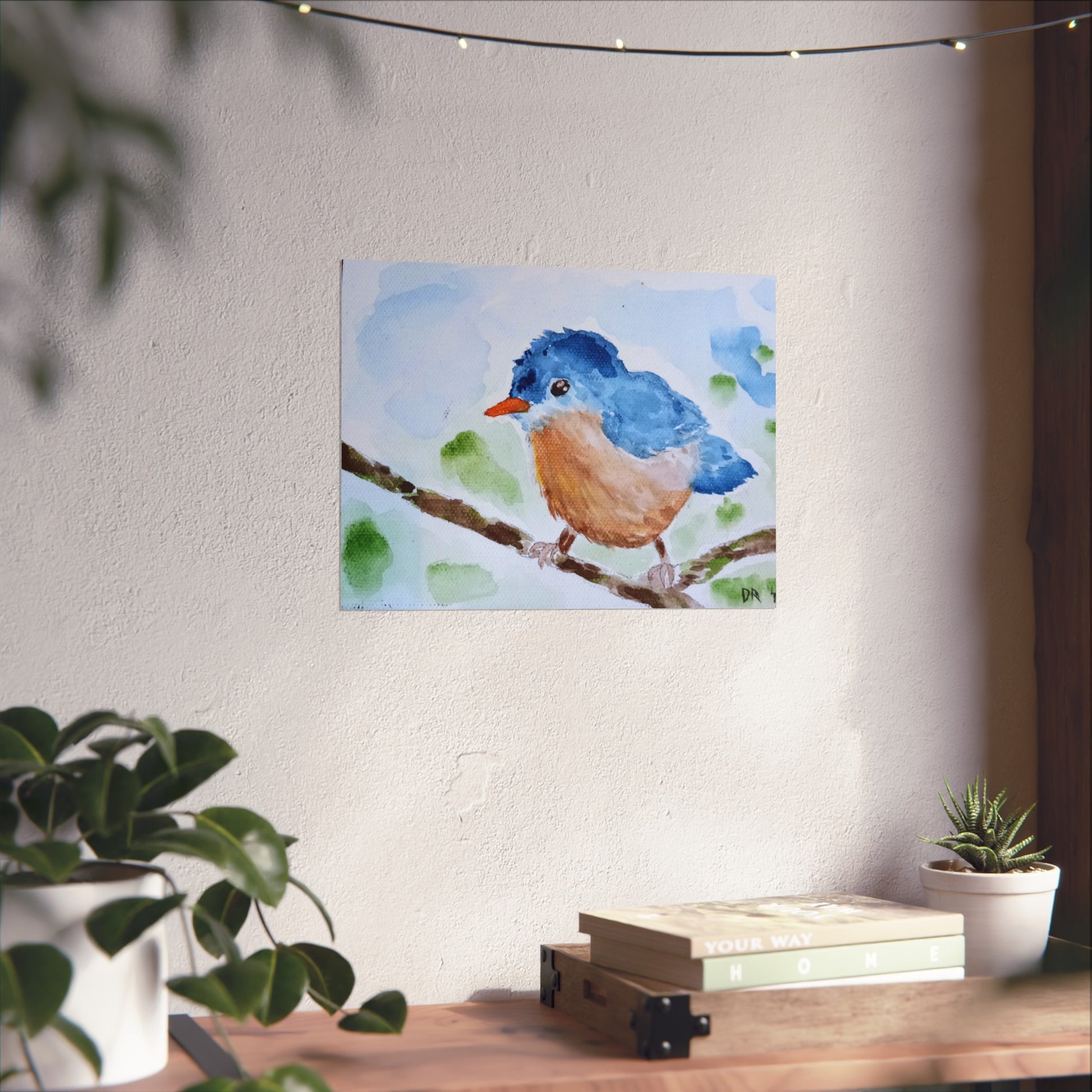 Perched on a birch poster